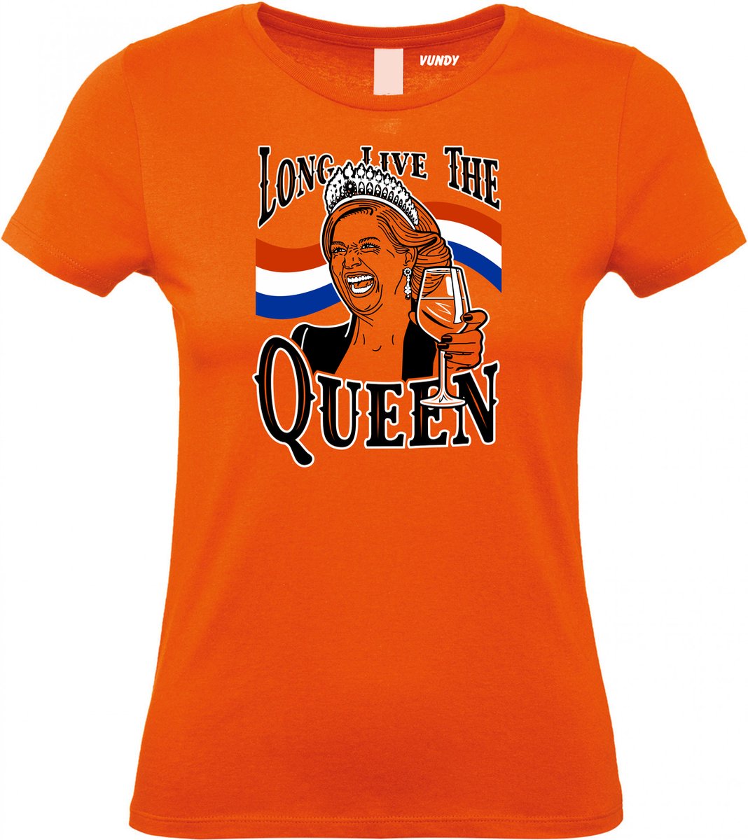 Dames T-shirt Long Live The Queen Maxima | Koningsdag kleding | oranje t-shirt | Oranje dames | maat XL